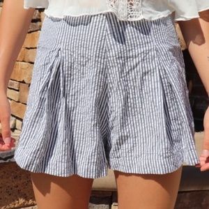 American Apparel Blue/White Striped Shorts